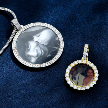 Round Iced Out Picture Pendant