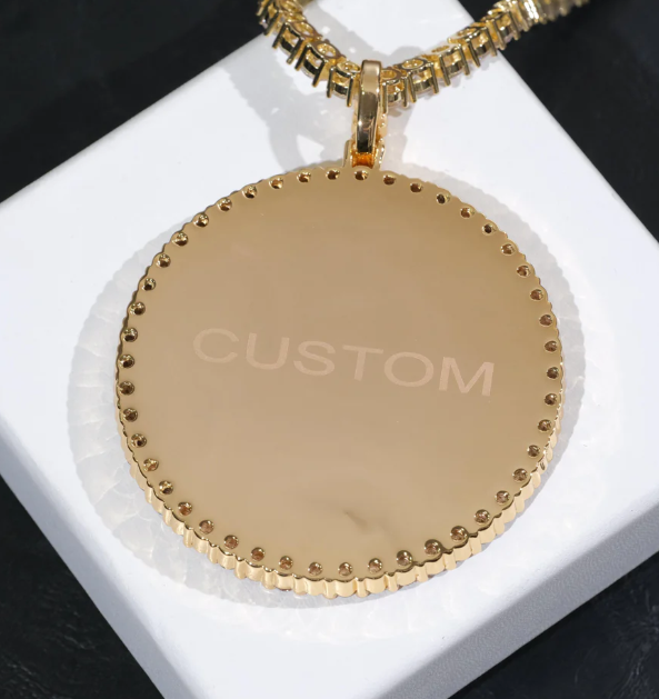 Round Iced Out Picture Pendant