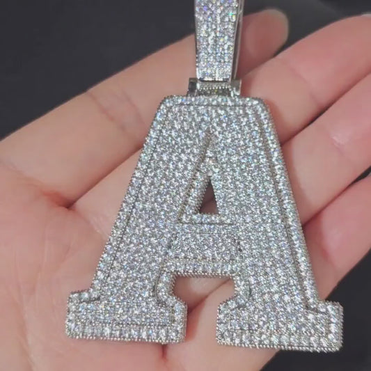 Big Ice Initial Pendant