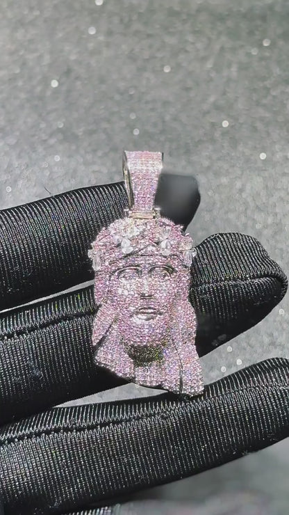 Gold Jesus Pendant - Mini Crowned Jesus Head