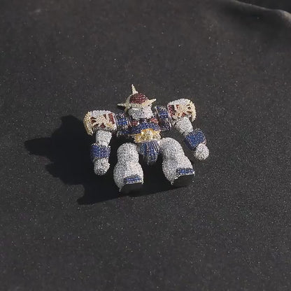 Cartoon Pendant - Iced Mecha Warrior