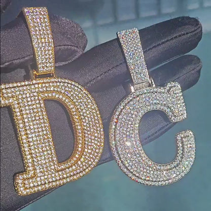 Big Ice Initial Pendant