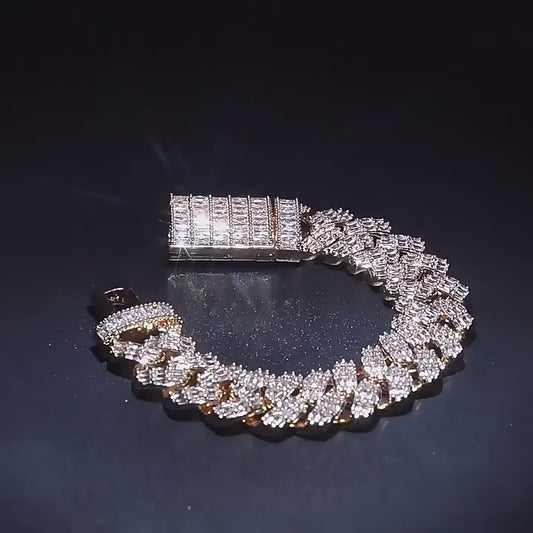 19MM Empire Baguette Cuban Bracelet
