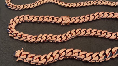 14MM Rose Gold Miami Cuban Link Chain - Bold Cuban Chain